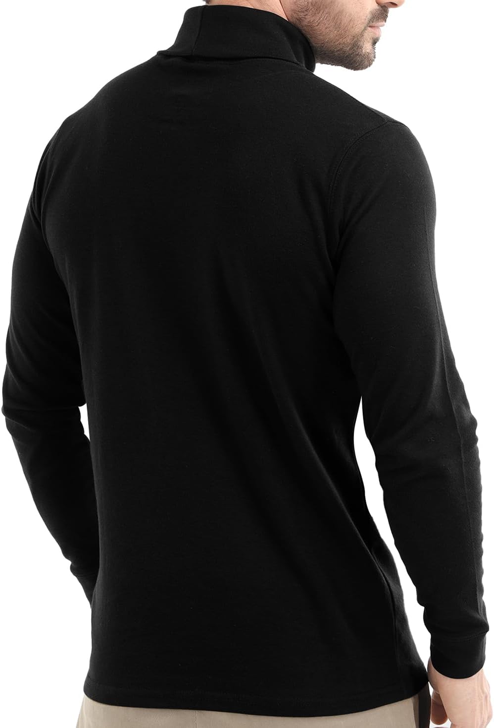 Hi Neck Cotton Blend Interlock Long Sleeves T-Shirt