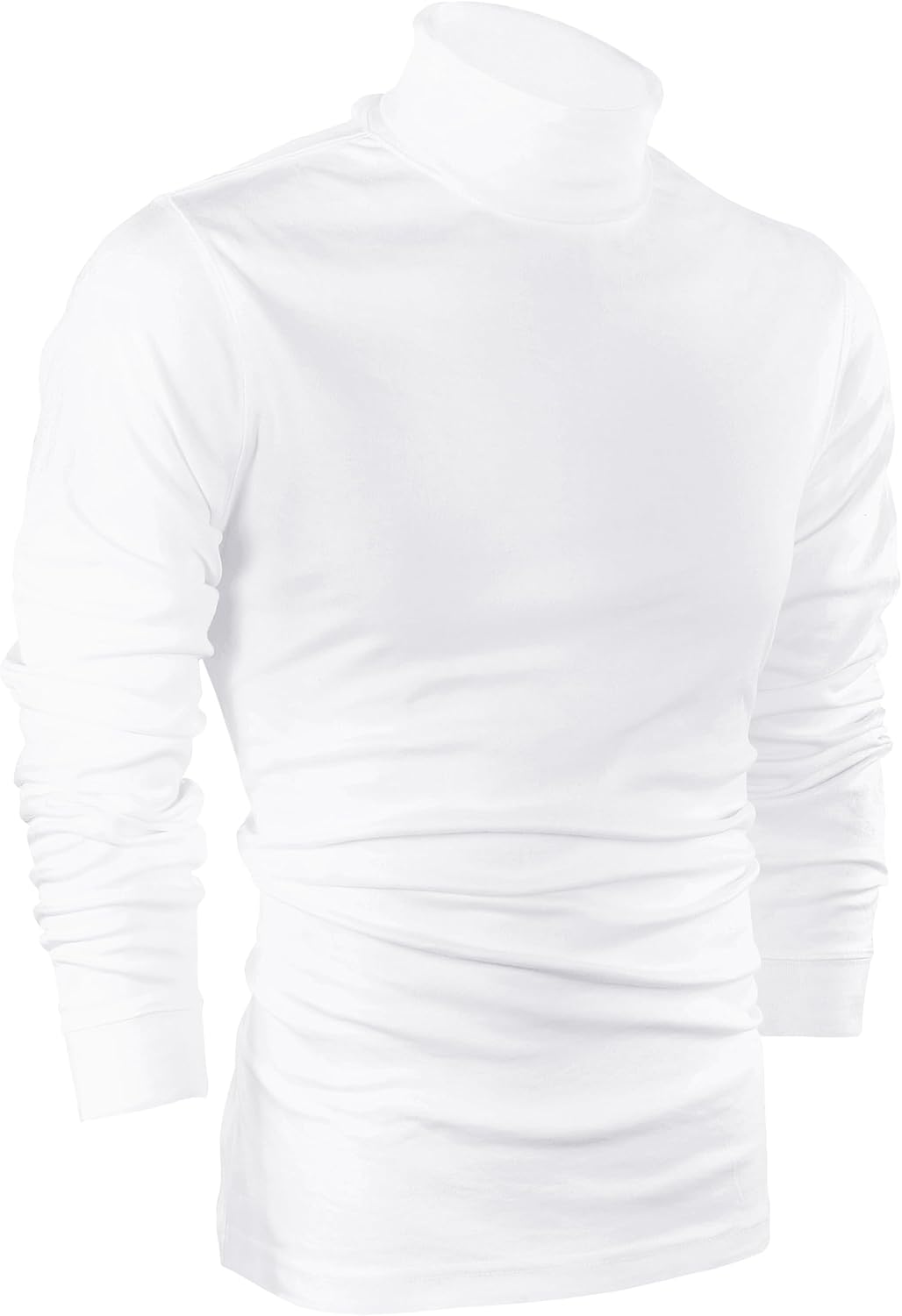 Hi Neck Cotton Blend Interlock Long Sleeves T-Shirt