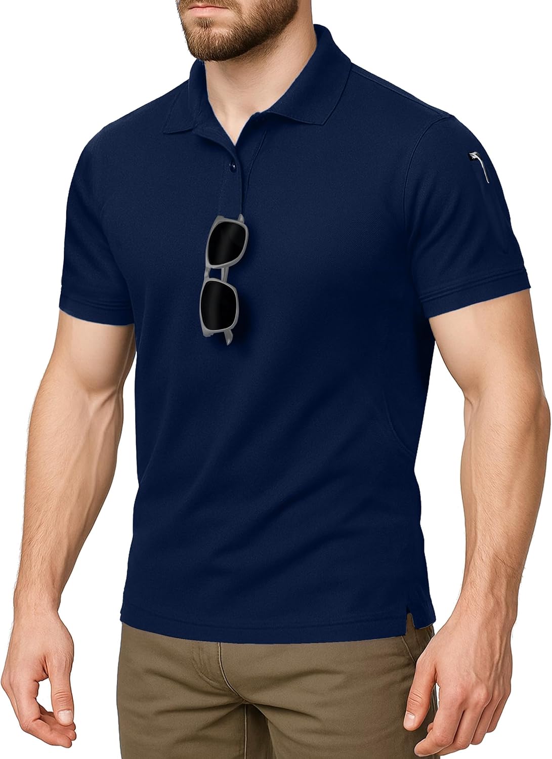 Polo Shirt Short Sleeves Quick Dry Performance Tactical Pique Jersey Golf Shirt