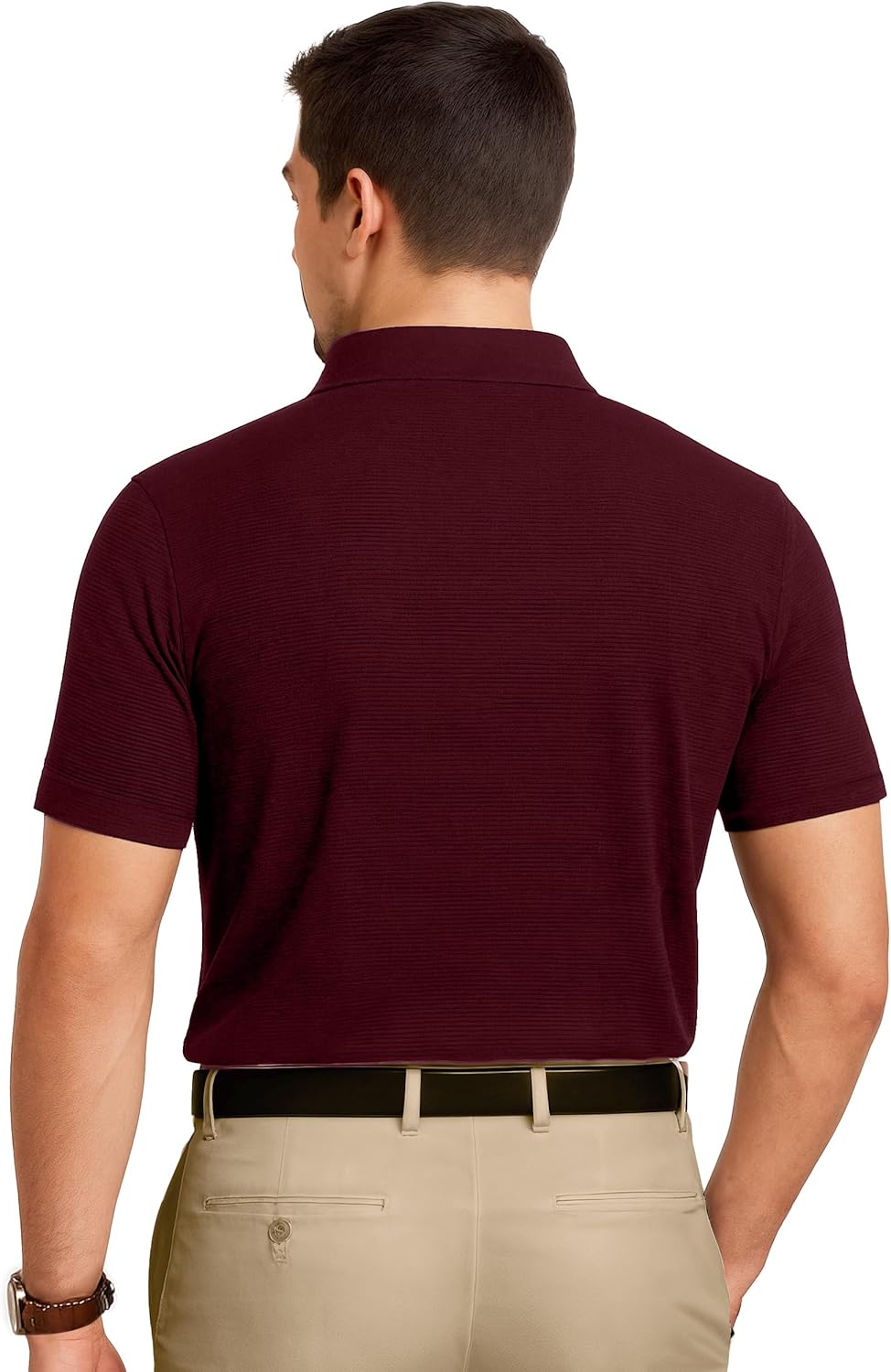 Golf Polo Shirt Regular Fit Moisture Wicking Quick Dry Performance Short Sleeves Polo