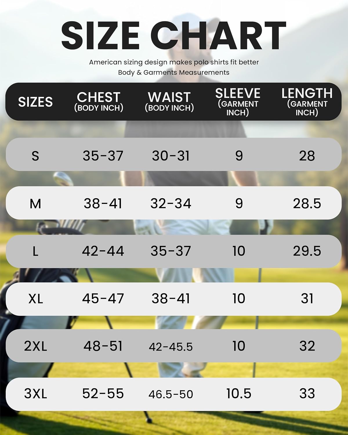 Golf Polo Shirt Regular Fit Moisture Wicking Quick Dry Performance Short Sleeves Polo