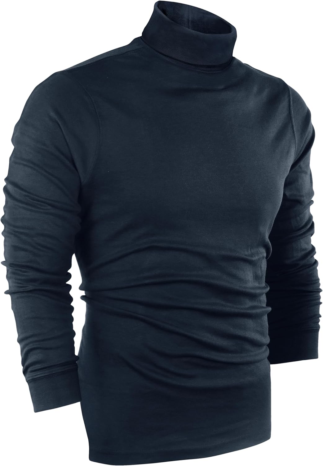 Hi Neck Cotton Blend Interlock Long Sleeves T-Shirt