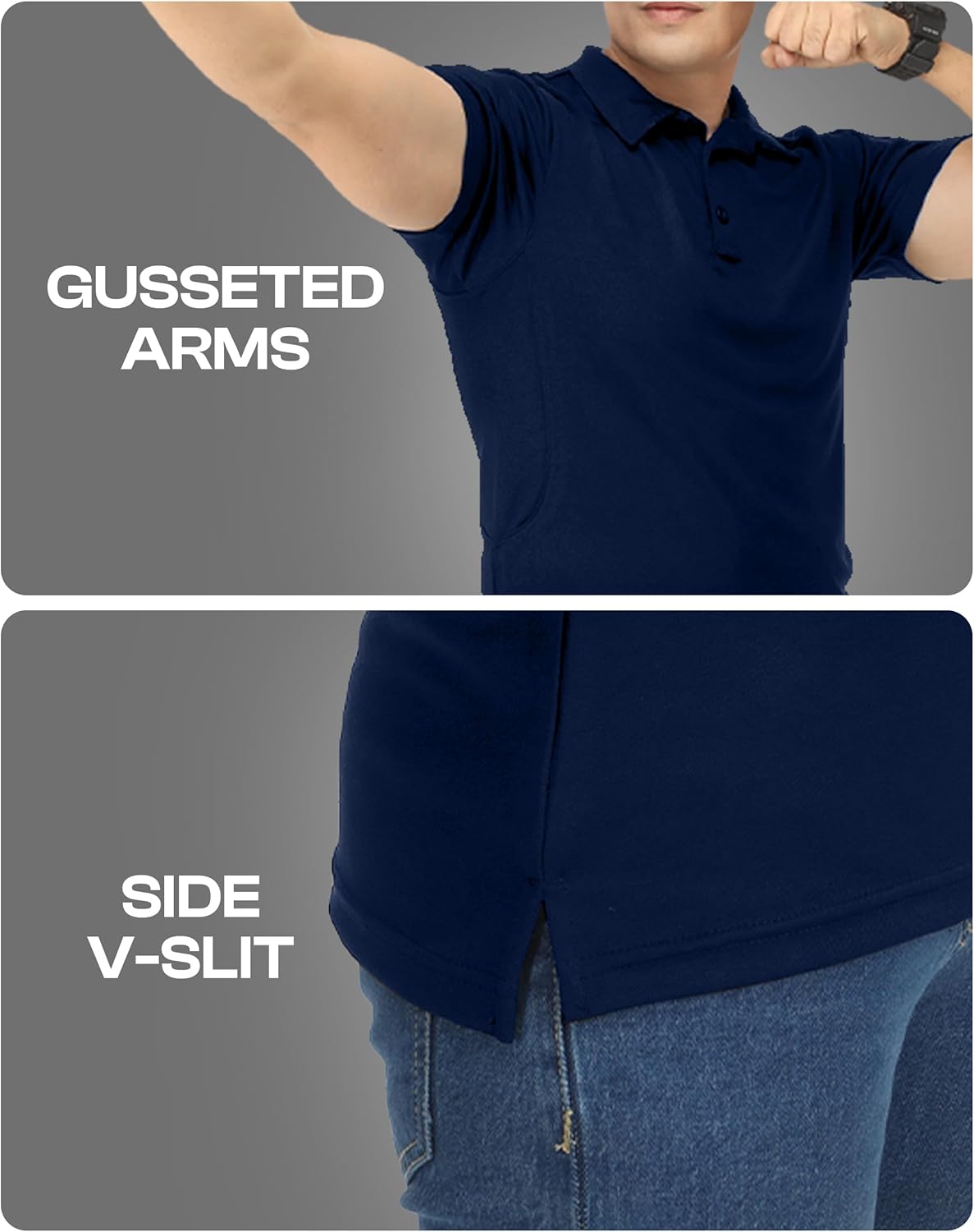 Polo Shirt Short Sleeves Quick Dry Performance Tactical Pique Jersey Golf Shirt