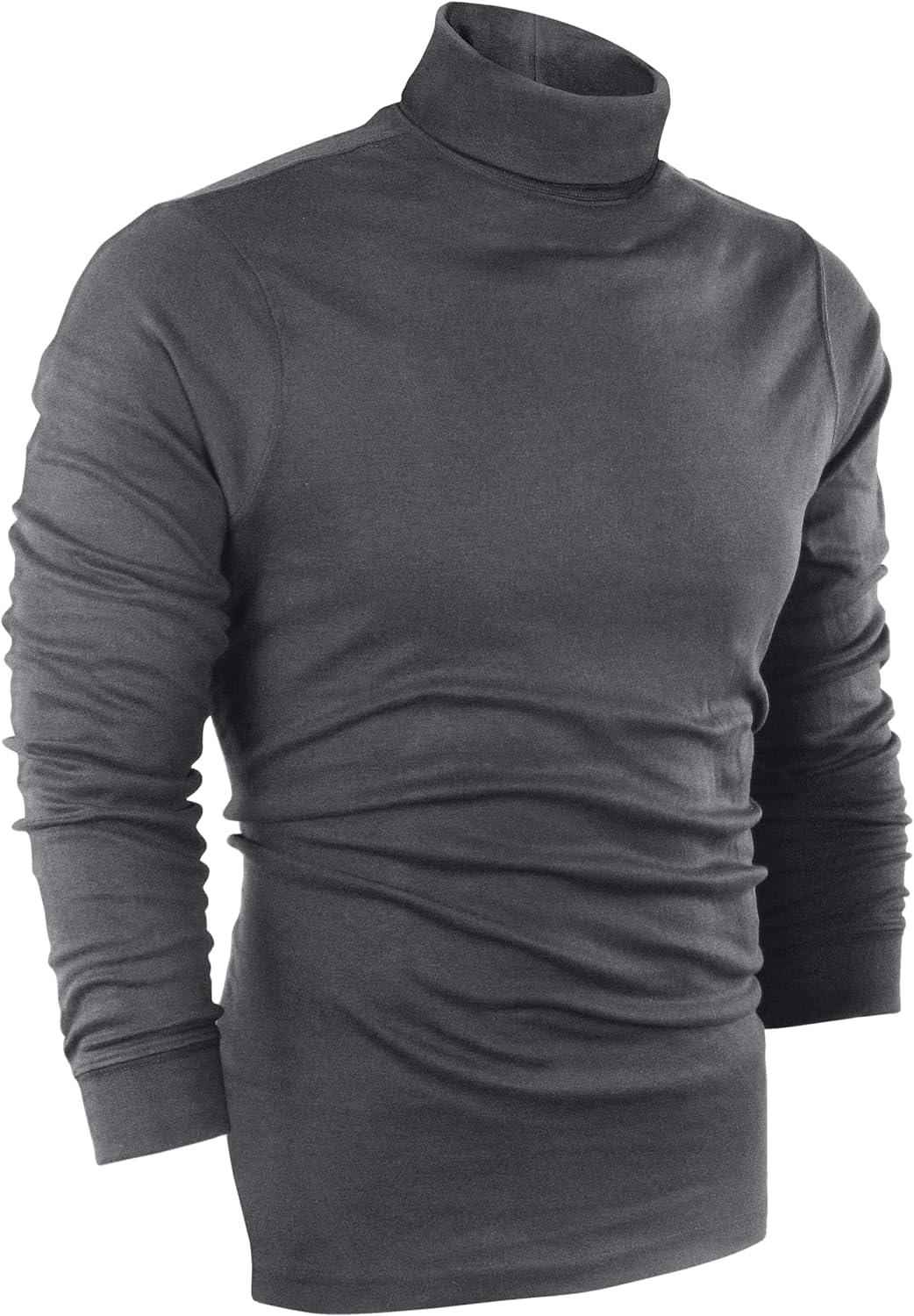 Hi Neck Cotton Blend Interlock Long Sleeves T-Shirt