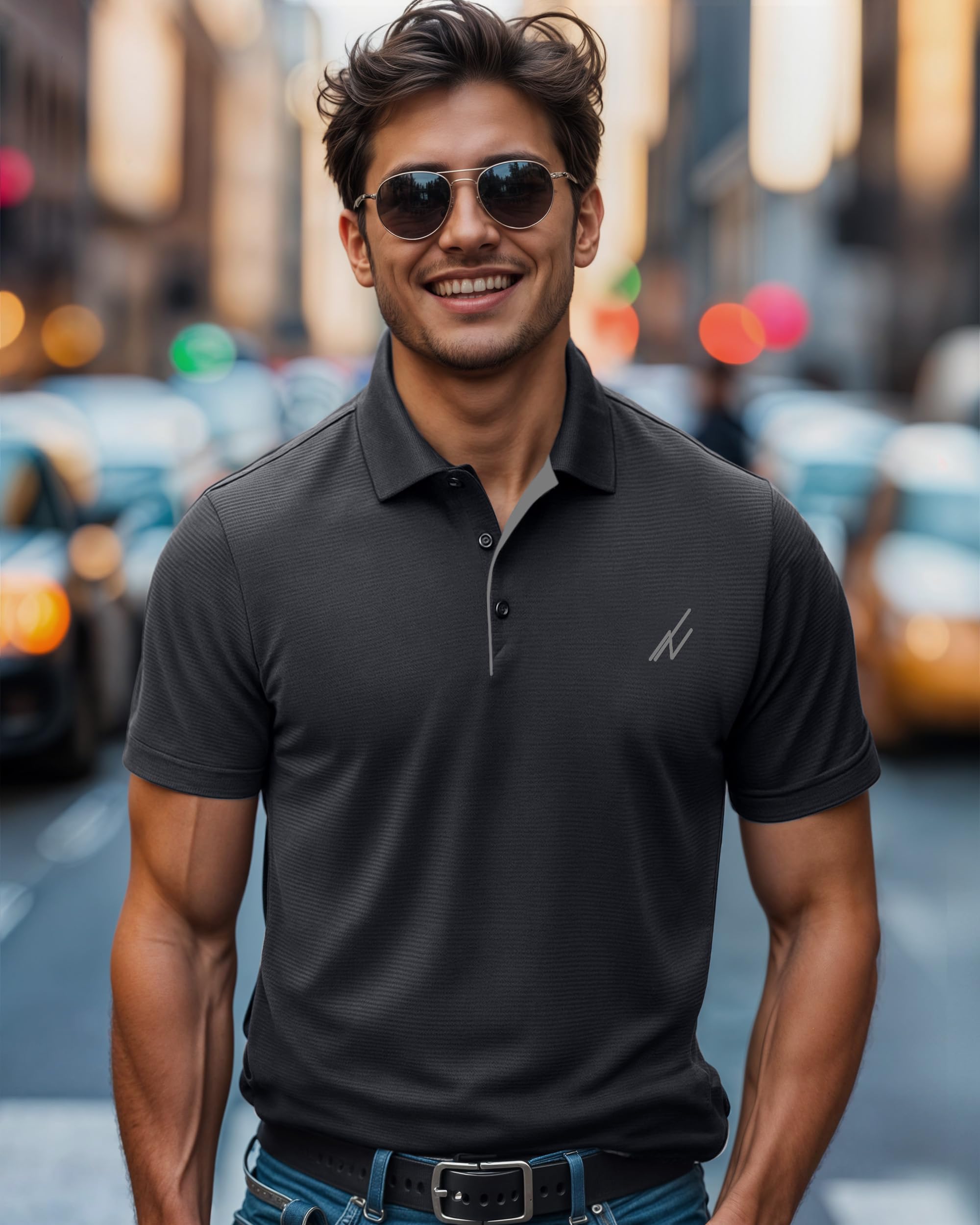 Golf Polo Shirt Regular Fit Moisture Wicking Quick Dry Performance Short Sleeves Polo