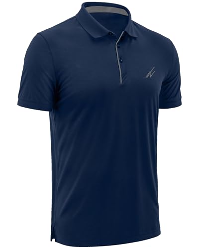 Golf Polo Shirt Regular Fit Moisture Wicking Quick Dry Performance Short Sleeves Polo